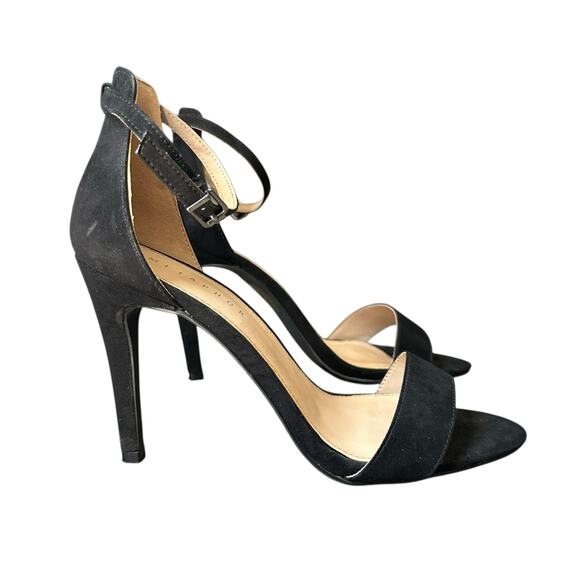 Metaphor Black Faux Suede Strappy Heels 9 - Picture 2 of 7